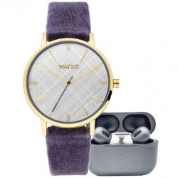 Watx and Colors Ladies Purple/Gold + Earbuds