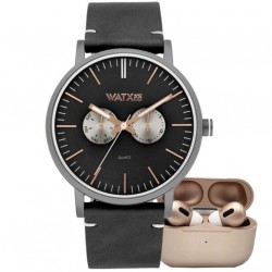 Watx and Colors Chronograph Black/Rose Gold + Earbuds