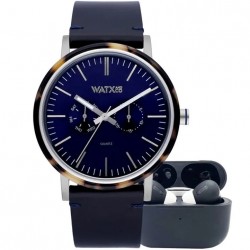 Watx and Colors Chronograph Blue/Amber + Earbuds