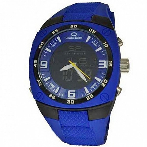 Charles Delon 5650 Blue Dual Time Zone