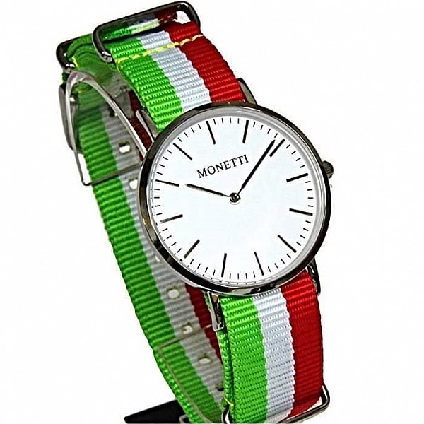 Monetti Timeless 316L Wristwatch with Three NATO Bracelets