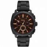 Fossil FS6097 Machine Часовник за мъже Fossil FS6097 Machine. Верижка метална в черен цвят. Кварцов механизъм. Водозащита 5 АТМ (душ).