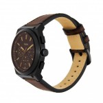 Часовник за мъже Fossil FS6108 Everett. Верижка естествена кожа в кафяв цвят. Кварцов механизъм. Водозащита 5 АТМ (душ).