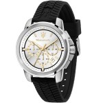 Часовник за мъже Maserati R8871621041 Successo. Верижка силиконова в черен цвят. Кварцов механизъм. Водозащита 5 АТМ (душ).