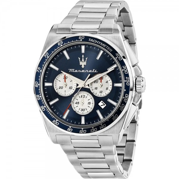 Часовник за мъже Maserati R8873652005 Velocità. Верижка метална в сребрист цвят. Автоматичен механизъм. Водозащита 10 АТМ (плуване).