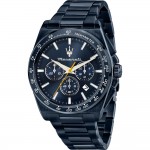 Часовник за мъже Maserati R8873652008 Velocità. Верижка метална в черен цвят. Автоматичен механизъм. Водозащита 10 АТМ (плуване).