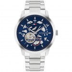 Tommy Hilfiger 1710661 Henry Automatic Часовник за мъже Tommy Hilfiger 1710661 Henry Automatic. Верижка метална в сребрист цвят. Кварцов механизъм. Водозащита 5 АТМ (душ).
