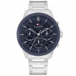 Часовник за мъже Tommy Hilfiger 1710684 Henry. Верижка метална в сребрист цвят. Кварцов механизъм. Водозащита 5 АТМ (душ).