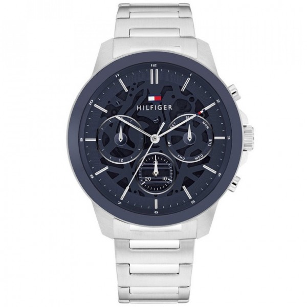 Часовник за мъже Tommy Hilfiger 1710684 Henry. Верижка метална в сребрист цвят. Кварцов механизъм. Водозащита 5 АТМ (душ).