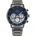 Часовник за мъже Tommy Hilfiger 1710707 Legend. Верижка метална в сив цвят. Кварцов механизъм. Водозащита 5 АТМ (душ).