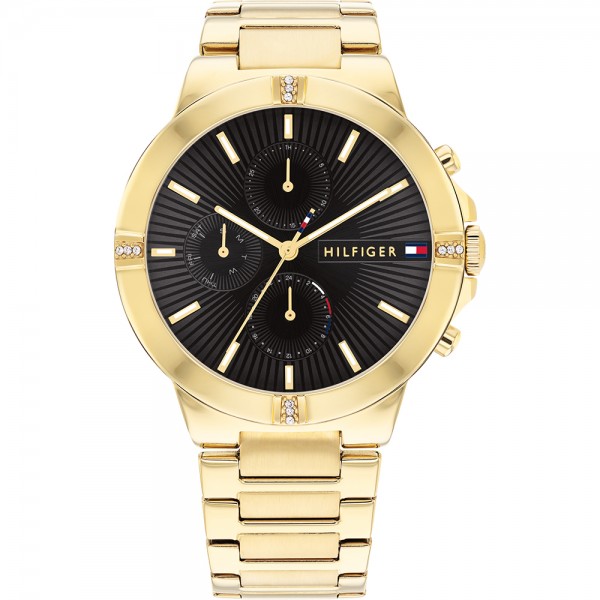 Tommy Hilfiger 1782380 Libby Часовник за жени Tommy Hilfiger 1782380 Libby. Верижка метална в златист цвят. Кварцов механизъм. Водозащита 3 АТМ (водни пръски).