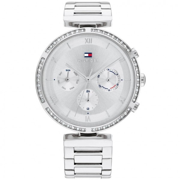 Tommy Hilfiger 1782393 Luna Часовник за жени Tommy Hilfiger 1782393 Luna. Верижка метална в сребрист цвят. Кварцов механизъм. Водозащита 3 АТМ (водни пръски).