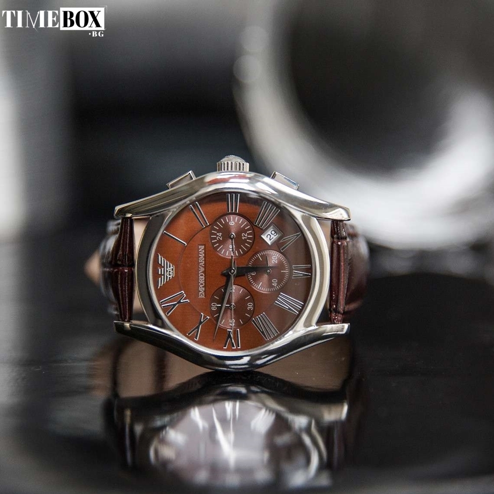 Emporio Armani AR0671 Valente Chronograph | Кафяв часовник за мъже