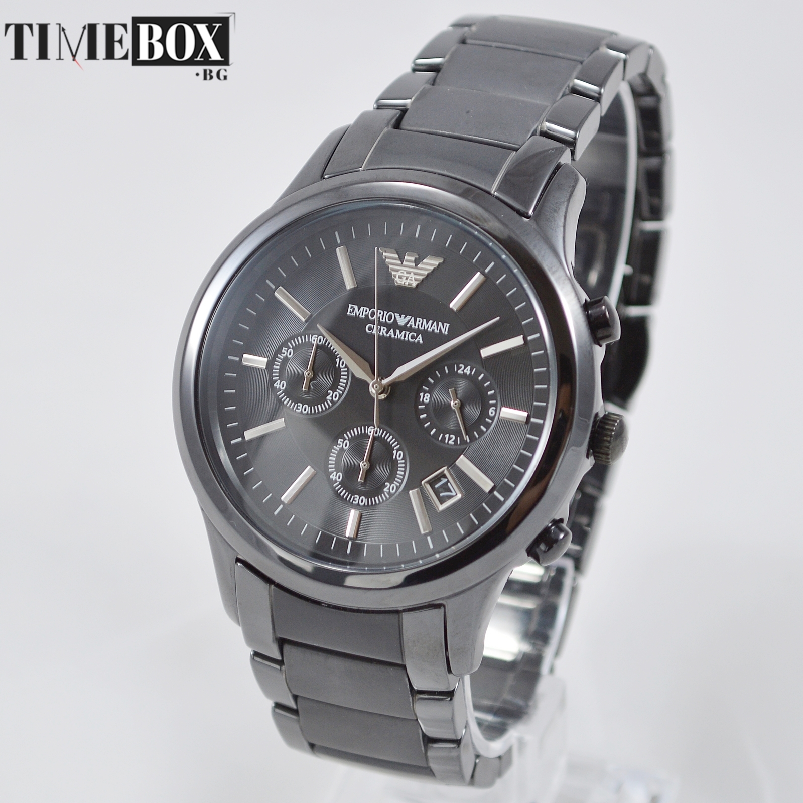Emporio Armani AR1452 Ceramica Chronograph | Черен часовник за мъже