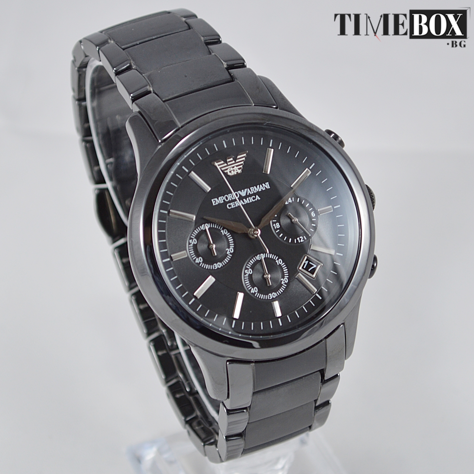 Emporio Armani AR1452 Ceramica Chronograph | Черен часовник за мъже