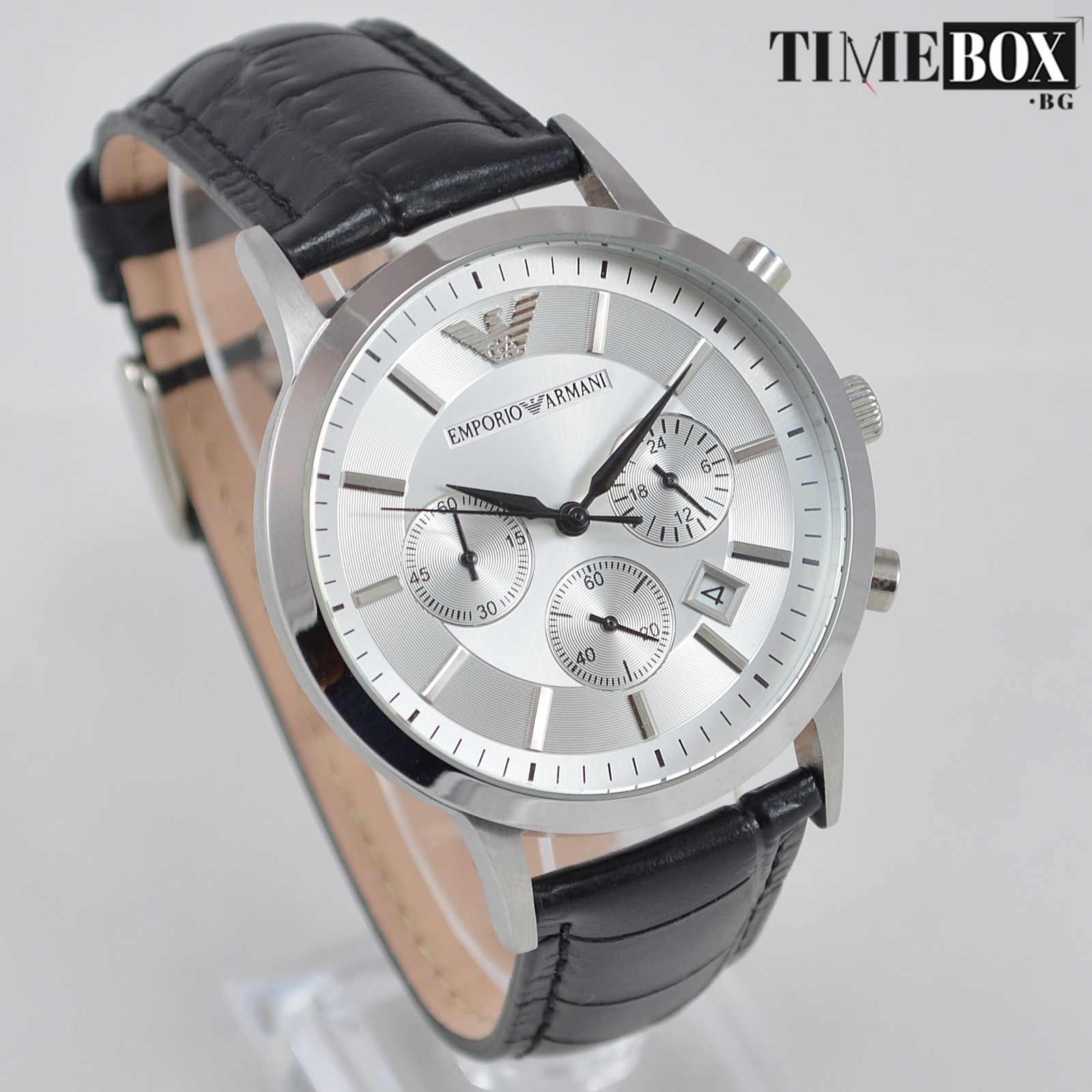 Emporio Armani AR2432 Renato Chronograph | Черен часовник за мъже