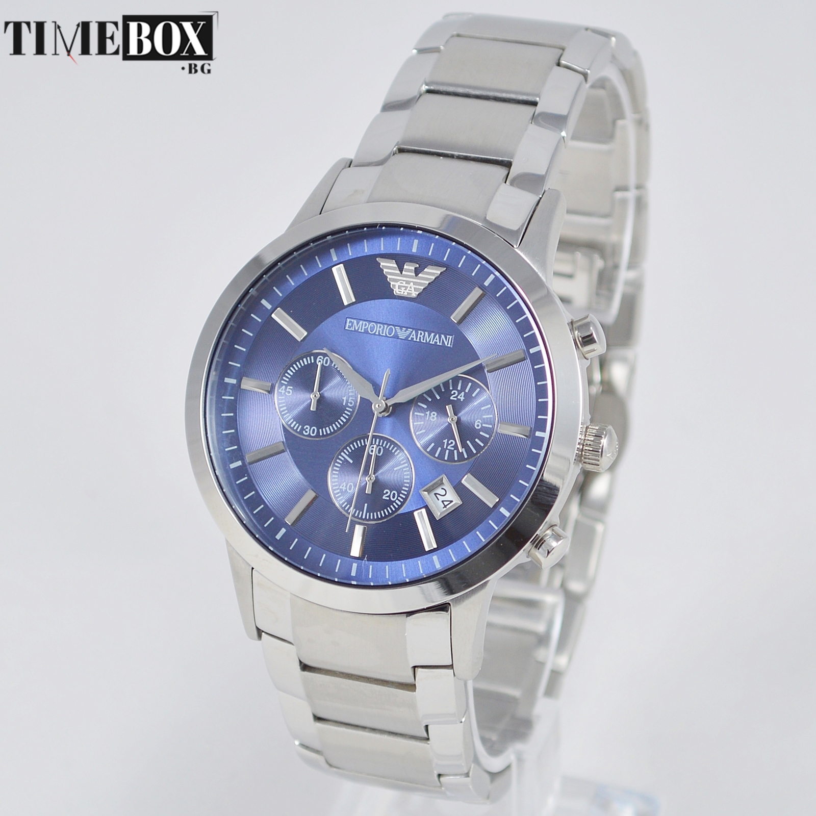 Emporio Armani AR2448 Renato Chronograph | Сребрист часовник за мъже