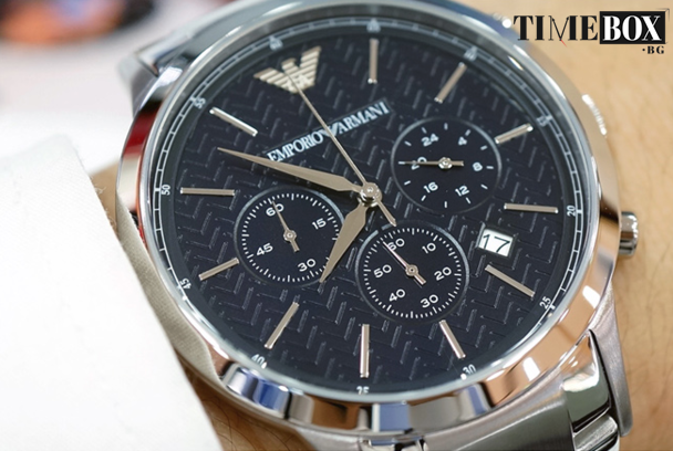 Emporio Armani AR2486 Renato Chronograph | Сребрист часовник за мъже