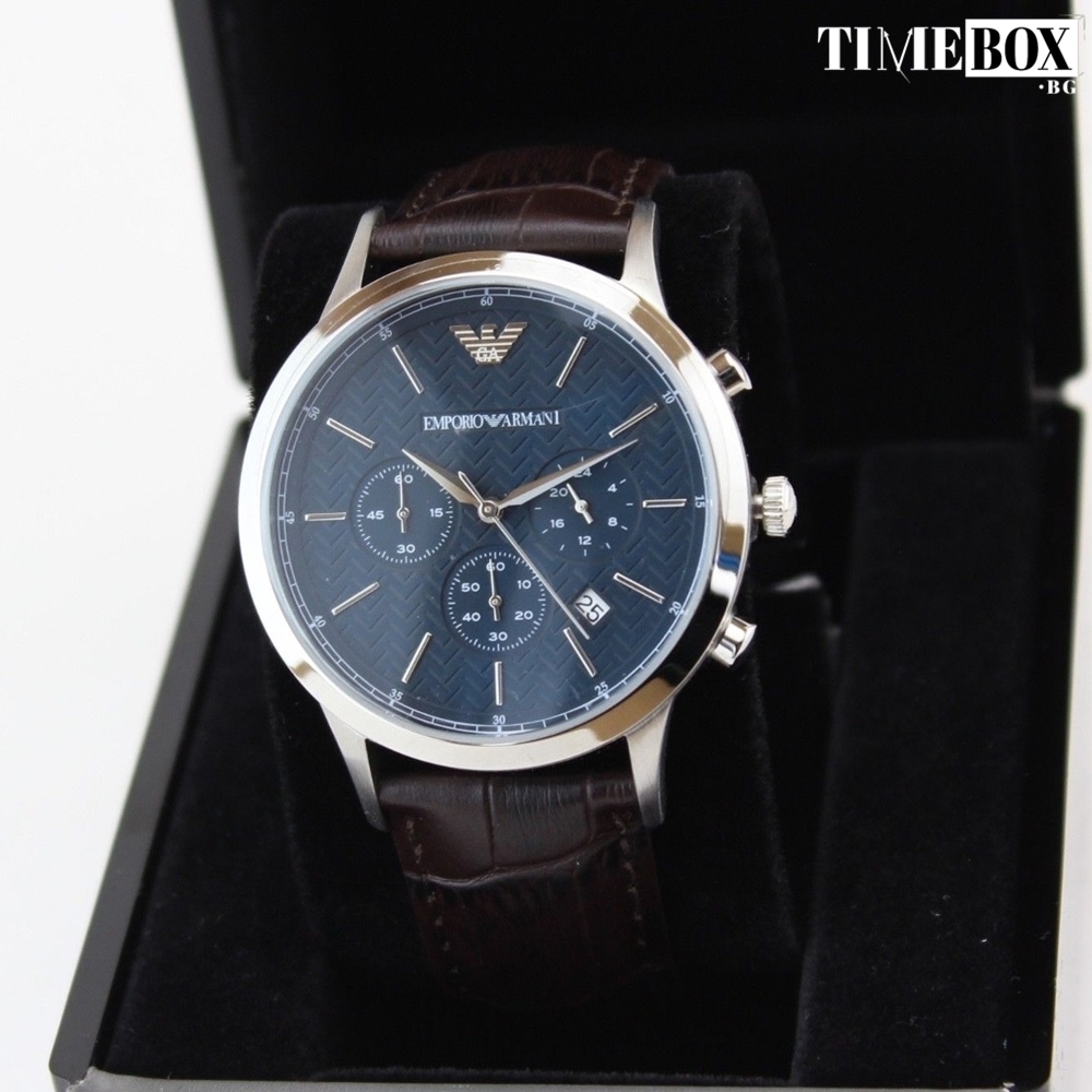 Emporio Armani AR2494 Renato Chronograph | Кафяв часовник за мъже