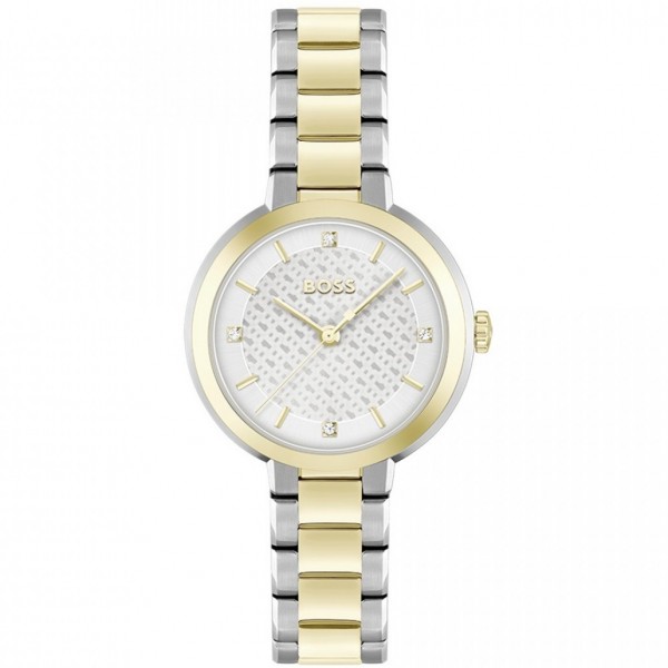 Hugo Boss 1502761 Sena Часовник за жени Hugo Boss 1502761 Sena. Верижка метална в златист цвят. Кварцов механизъм. Водозащита 3 АТМ (водни пръски).