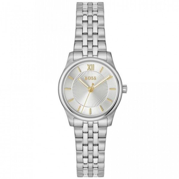 Часовник за жени Hugo Boss 1502840 Graceful. Верижка метална в сребрист цвят. Кварцов механизъм. Водозащита 3 АТМ (водни пръски).