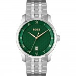 Hugo Boss 1514124 Principle Часовник за мъже Hugo Boss 1514124 Principle. Верижка метална в сребрист цвят. Кварцов механизъм. Водозащита 3 АТМ (водни пръски).