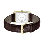 Hugo Boss 1514300 Principle Dress Часовник за мъже Hugo Boss 1514300 Principle Dress. Верижка естествена кожа в кафяв цвят. Кварцов механизъм. Водозащита 3 АТМ (водни пръски).