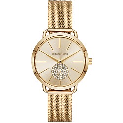 Michael Kors MK3844 Portia Gold Tone Mesh