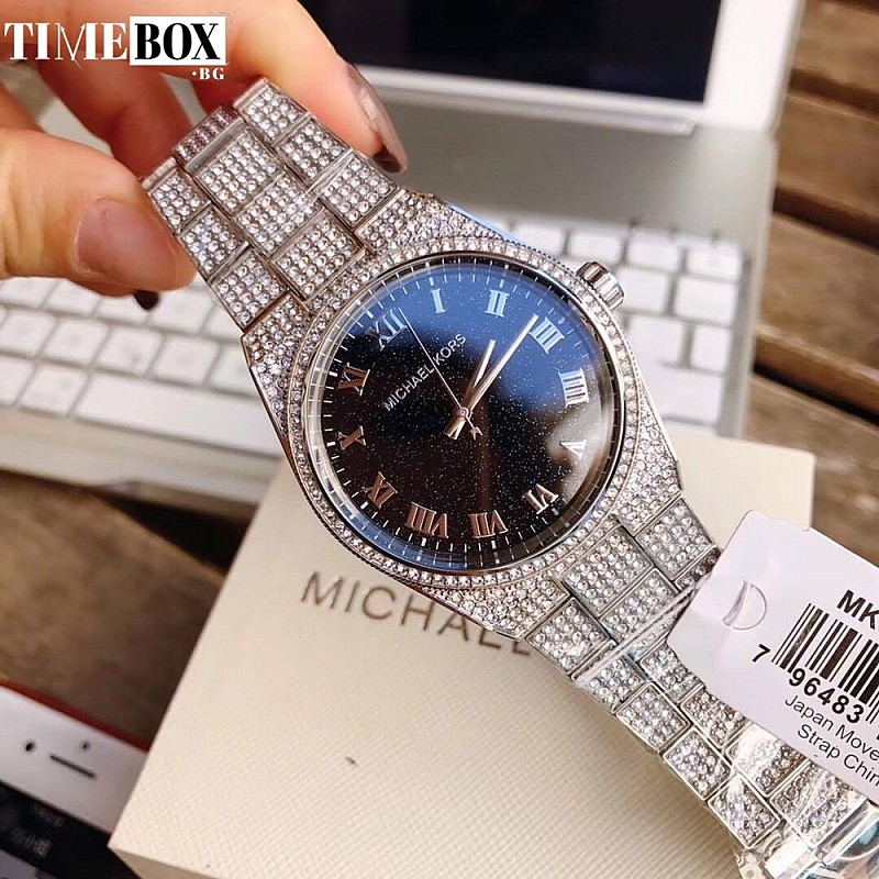 Michael Kors MK6089 Channing Black Crystal | Сребрист часовник за жени