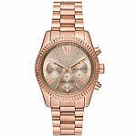 Часовник за жени Michael Kors MK7217 Lexington Chronograph. Верижка метална в златист цвят. Кварцов механизъм. Водозащита 10 АТМ (плуване).
