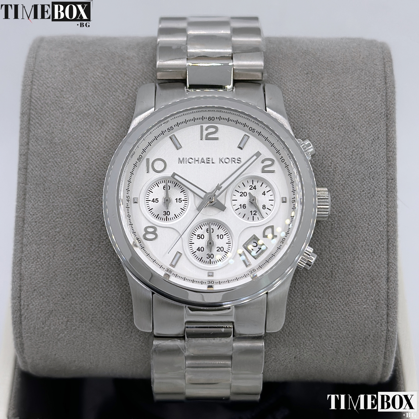 Michael Kors MK5076 Runway Chronograph | Сребрист часовник за жени