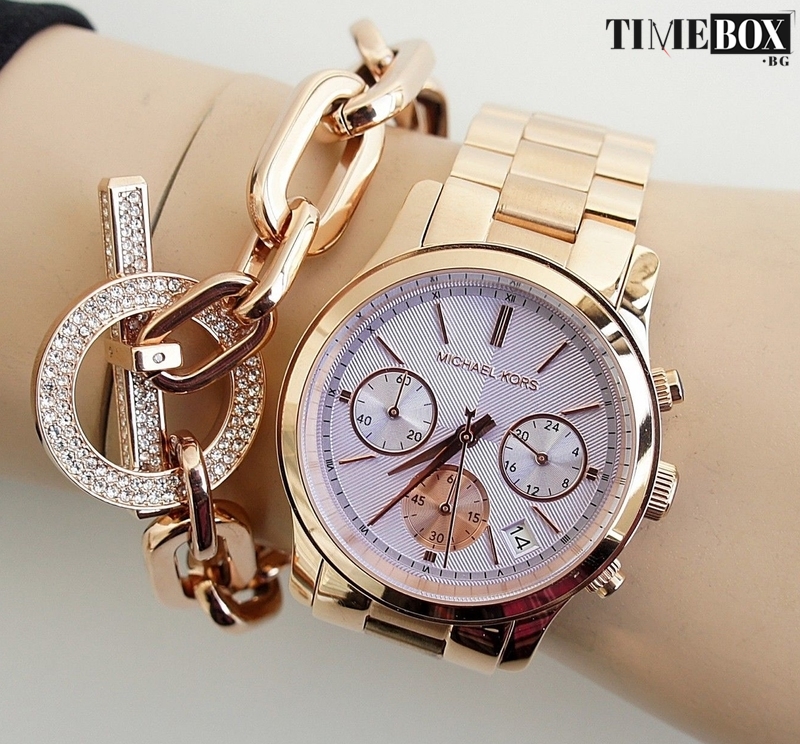 Michael Kors MK6163 Runway Chronograph | Златист часовник за жени